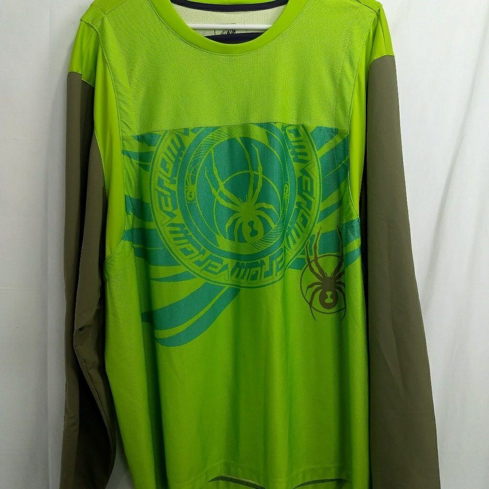 Mens Spyder Venom neon green large pullover shirt